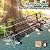 6FT Heavy Duty Park Bench with Back Portable Frame, Outdoor Metal Park Bench with Backrest, Steel Mesh Outdoor Bench for Garden, Lawn, Patio, Porch, Park, Yard (BLACK, 72.4" L x 23.2" W x 32.5" H)