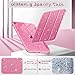 Fintie Slim Case for iPad (A16) 11th Generation 11 Inch (2025), iPad 10th Generation 10.9 Inch (2022) - Glittering Sparkly Shockproof Cover with Shiny Clear Back Shell & Pencil Holder, Pink