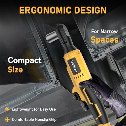 3/8" Cordless Ratchet Wrench, Compatible with DEWALT 20V Battery, 74Ft-Lbs (100Nm) High Torque Brushless Electric Ratchet with Variable Speed, 1/2" & 1/4" Adapters, 3" Extension Bar (Tool Only) by Labfintom - Image 8