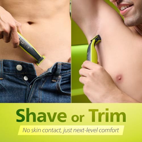 Image of Philips OneBlade Turbo2X Face & Body Trim, Edge, Shave | Perfected for Skin Comfort | Dual Protect Tech | Suits all skin types & beard thickness, Wet & Dry Use | Electric Trimmer for Face and Private Parts, QP2824