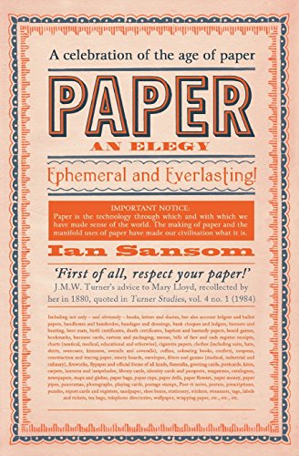Paper: An Elegy 0062385232 Book Cover