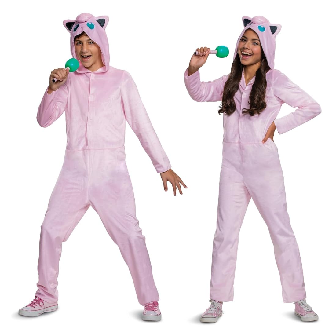 DisguiseJigglypuff Pokemon Kids Costume, Official Pokemon Hooded Jumpsuit with Microphone