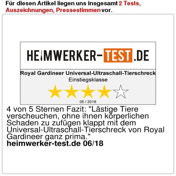 Royal Gardineer Hundeschreck: Universal-Ultraschall-Tierschreck, Bewegungssensor, für 60 m² Fläche (Hundeabwehr, Fuchsabwehr, Bewegungsmelder)