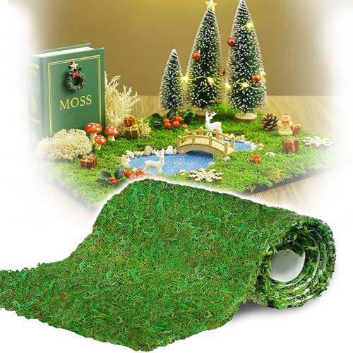 DUSPRO 51x5.5 Sheet Moss Roll Peel and Stick Moss Sheets for Crafts Adhesive Decorative Sheet for Planters Indoor Plants Fairy Gardens & Table Decor