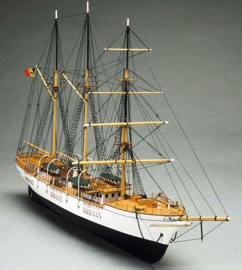 Generico - Mantua Model 757 - MERCATOR NAVE SCHULE BELGA - 1:120 - Modellbau Modellbausatz, Komplettes Montageset aus Holz und Metall zur Montage