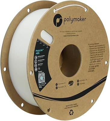 26 – Polymaker PolyLite ABS 3D Printer Filament 1.75mm Natural, 1kg – Heat Resistant, Durable, Dimensional Accuracy +/- 0.03mm