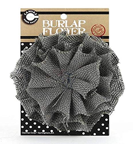Canvas Corp CVS3031 Burlap Flower, 4-Inch, Grey