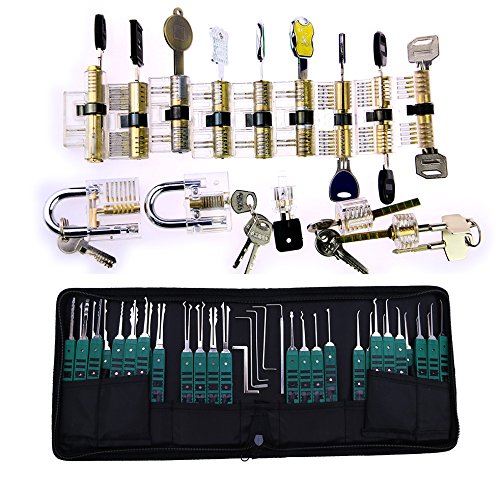 TPM Go Super Professional serrurier Practise Lot, 14pcs Transparent Lock Famille avec 32...