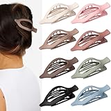 8 Pcs Flat Hair Clips for Women Girls, Flat Claw Clips for Thick Thin Hair, Hair Accessories Barrettes