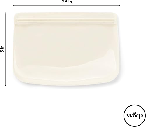 Vista 64 de W&P Porter Bolsa de almacenamiento reutilizable de silicona, sándwich (36 onzas de pie), pizarra, recipiente de almacenamiento de alimentos, apto