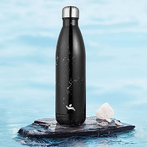 Image of Konokyo Insulated Water Bottles,25 oz Double Wall Stainless Steel Vacumm Metal Flask for Sports Travel,Marble Midnight