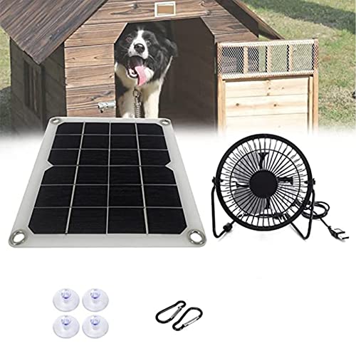 Ventilador De Energía Solar De 6w 5v Interfaz Usb Doble Ventilador De Enfriamiento Solar Para Automóvil De Verano Para Mascotas,Kits De Ventilador Dual Con Energía Solar, Ventilador De Energía S