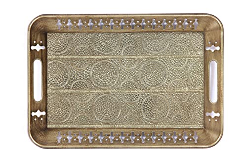 Generic TW182043-GD-1 16 Inch Sturdy Rectangular Decorative Metal Tray thumb #1