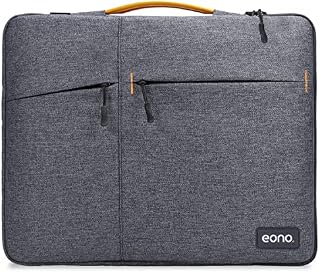 Amazon Brand - Eono Minimalism Laptop Sleeve Case with 2 Compartments Padded Notebook Tablet Carrying Bag for 14 inch Laptop (Grey-14inch)