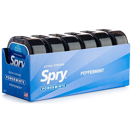 Spry Xylitol Power Mints, Extra Strength Peppermint, 70ct (6 Pack)