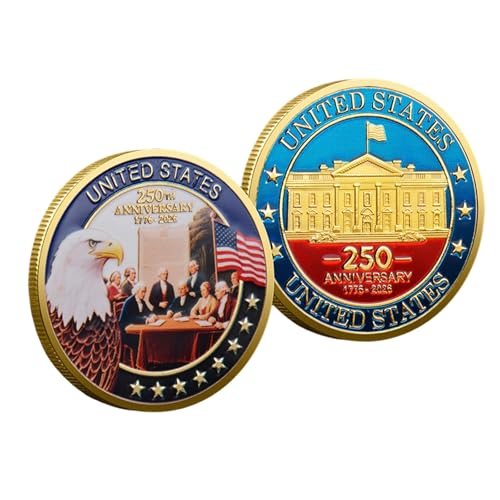 USA 250th Anniversary Commemorative Coin - Gold Plated Collectible Coin for Collectors, 2025 Penny Final Cent Tribute(D)