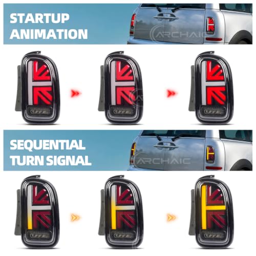Image of Tail Lights Compatible with Mini Clubman R55 2007-2014 (Smoked+Red)