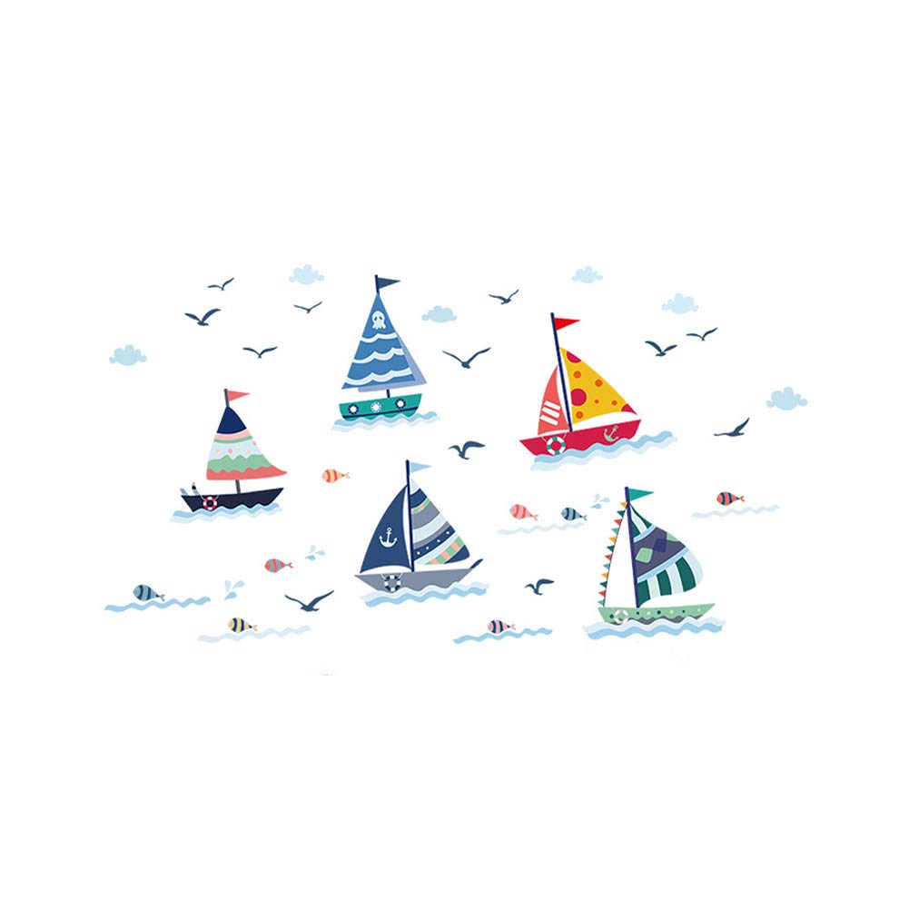 Lichi DIY Children sailing boats wall decal Sticker for Nursery Room Decor