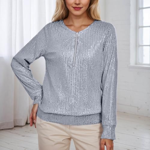 Pull pour femme à paillettes avec col carré chic
