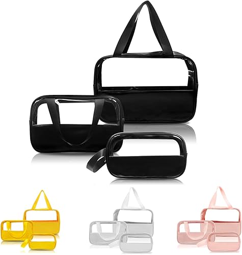 Hekyip Neceser para mujeres y hombres transparente impermeable bolsa de cosméticos de maquillaje organizador de viaje para accesorios Amarillo