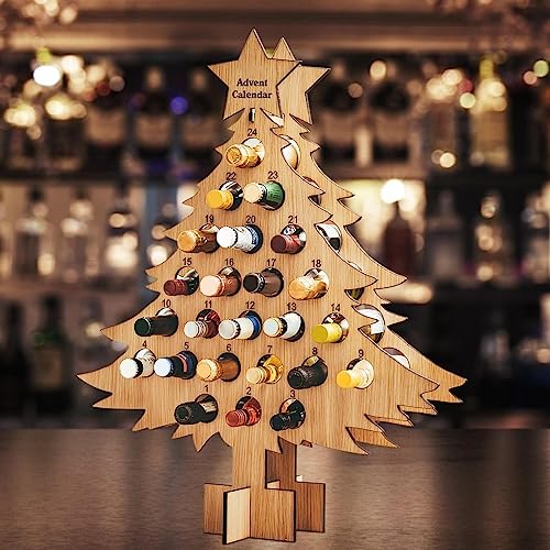 Porte-bouteille de vin sapin de Noël bois support 12 bouteilles maison