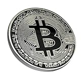 Collector's Edition Bitcoin Coin - Commemorative Cryptocurrency Collectible in Protective Acrylic Display Case - Perfect for Crypto Enthusiasts, Coin Collectors, and Gifts (Silver)