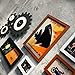 YANGMAN-ART Family Picture Frame Collage 3D DIY Wall Decor with 13 Openings Photo Frame and Gear Wall Clock, for Wall Mural, Living Room,Hallway, Bar, Hall,Black White Walnut