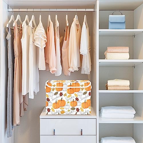 Senya G312918449P816C871S1894 Thanksgiving Storage Baskets Collapsible Storage Bins With Lids, Pumpkin Leaf Fall Autumn Thanksgiving Storage Boxes Clothes Baskets thumb #5