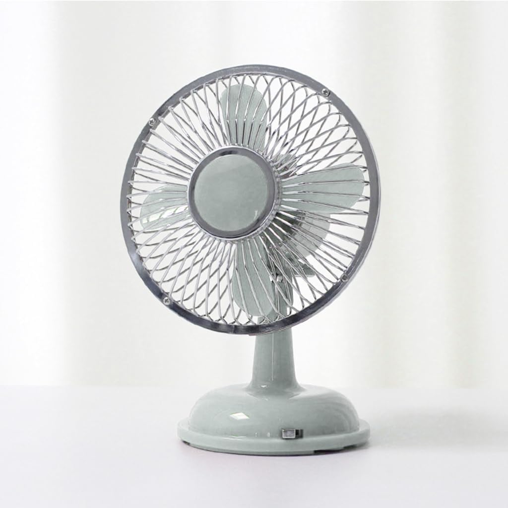 2-Speed 5.7inch Oscillating Table Fan USB/AA Battery Power Desk Fan for Friend
