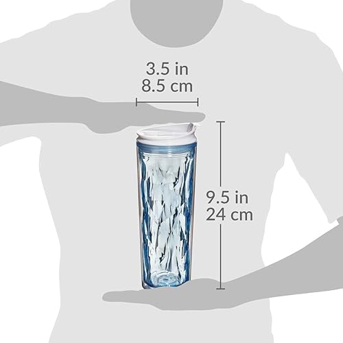 Miniatura 7 de Cupture Crystal Click & Seal - Vaso para bebidas calientes o frías, 1 unidad (paquete de 1), zafiro azul, 22 onzas