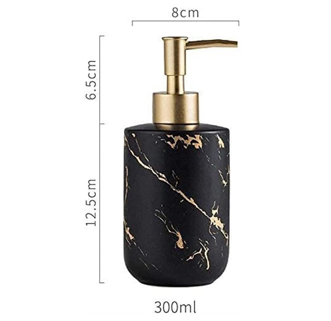 Zeepdispenser, 300 ml Marmer Zwart Automatische Zeepdispenser Infrarood Inductie Zeepcontainer Doseerhulpmiddel voor Badkamer