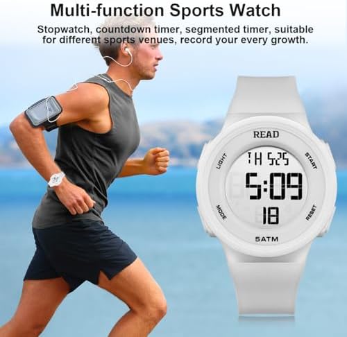 Sports Digital Watch LED HD Waterproof Stopwatch Alarm Timer Silicone Strap Watch, Five Colors, high-Resolution Display, Multifunction Electronic Digital Watch — view 6