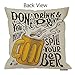 HGOD DESIGNS Beer Quote Square Pillow Cushion Cover,Funny Slogan Don't Drink and Drive You Might Spill Your Beer Cotton Linen Cushion Covers Home Decorative Throw Pillowcases 18x18inch