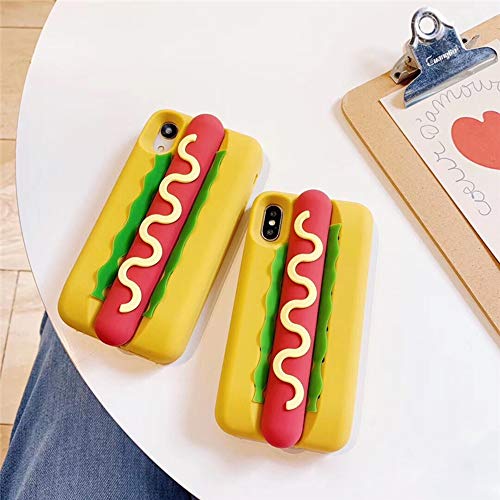 Unnfiko 3D Hot Dog Case Compatible With Iphone 11 Pro Max, Creative Cool Fun Cartoon Hamburger Soft Silicone Case Rubber Bumper Protection Cover (Hot Dog, Iphone 11 Pro Max) #TOP7