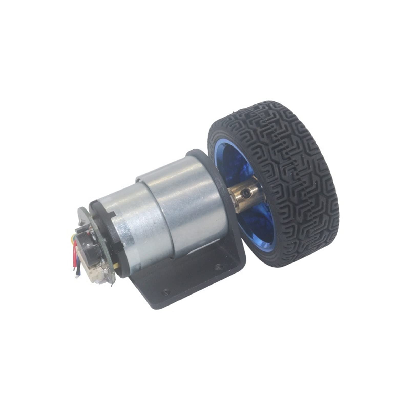 FCARUMIQP DC Motor 37mm Diameter Geared Motors 12V 24V D C Gear with Encoder and Wheel Kit for DIY JGB37-520 Gearmotor : 110rpm 12V(7rpm 6V)