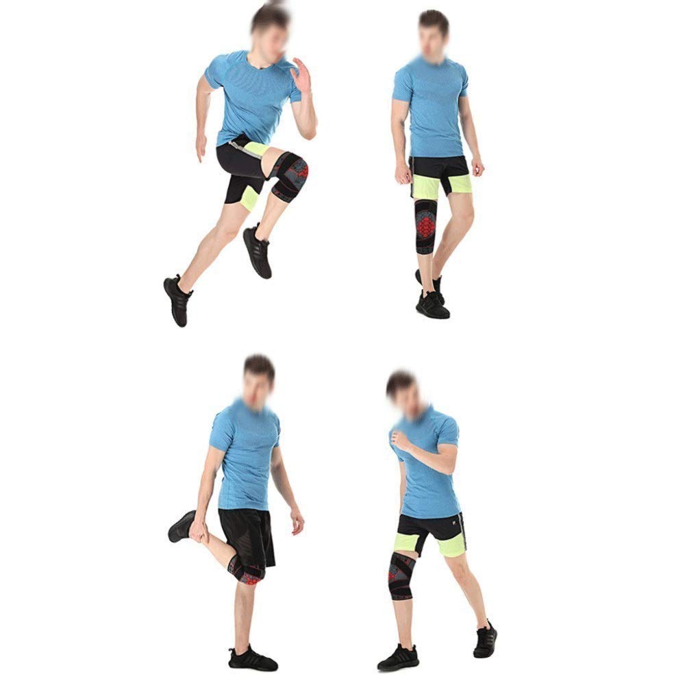 1 Paire Sports Kneepad Homme Pressurisation Menuches à Genoux Support Fitness Gear Backball Backball Brace Brace Protecteur(Rosso,S)