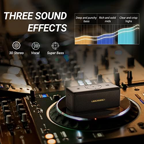 BOGASING M5 Bluetooth Speaker, 40W Portable Wireless Speakers with Immersive Surround Stereo Sound & Punchy Bass, 30H Playtime, IPX7 Waterproof Bluetooth 5.3, EQ TF-Card, AUX, USB Stick for Outdoor