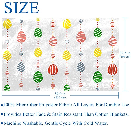 Plaid de lit aux motifs d'œufs de Pâques avec finitions soignées 150x100 - 6
