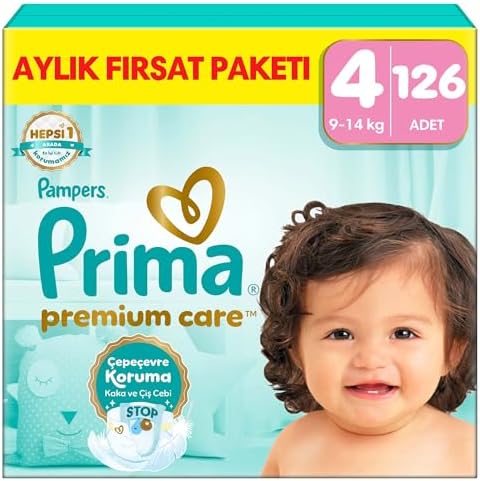 Prima Bebek Bezi Premium Care 4 Numara 126 Adet Aylık Fırsat Paketi - Görsel 1