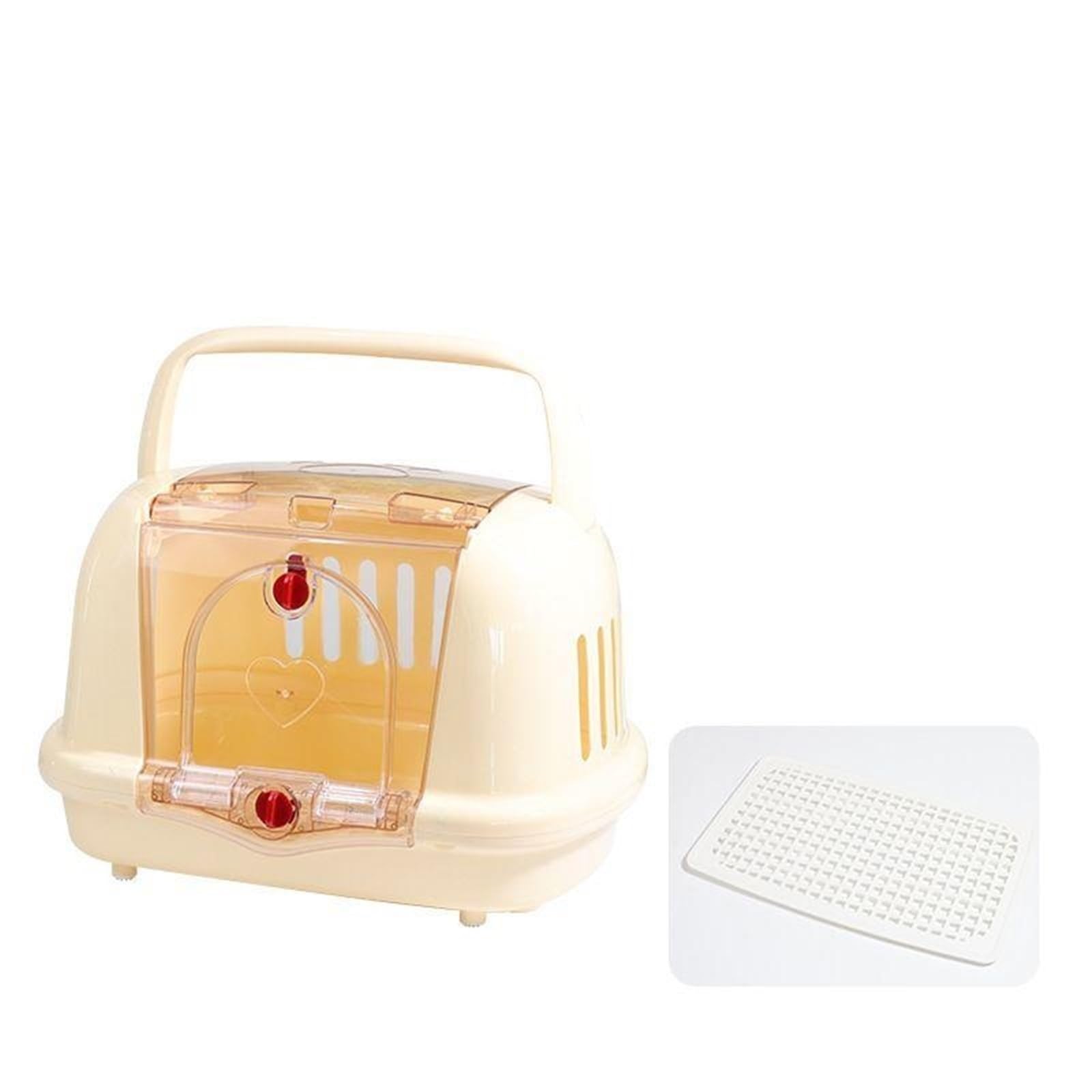 Trasportino portatile per animali domestici, trasportino per animali domestici, trasportino per gatti e cani, traspirante, con lati rigidi, per cani e gatti (bianco)