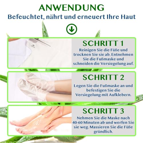 P-Beauty - Mascarilla para pies con aloe, exfoliante para pies, calcetines renovadores para callos y cuidado intensivo de los pies, eliminador de callos (5 pares) - imagen 3