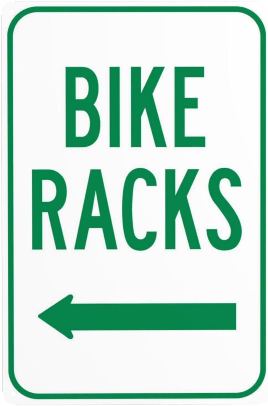 Bdeyfg Colour3 Bike Racks Left Arrow Bike Caution Custom Decor Warning Metal Sign Aluminum Signs For Outdoors Use Yard Farm Fence Home Wall Decor 8X12 Inch