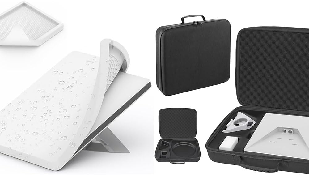 Starlink Mini Case Protective Cover for Starlink Mini Accessories Dish Antenna Liquid Silicone Protector+Starlink Mini Bag Waterproof Starlink Mini Case for Travel Case for Star Link Mi ni Accessories