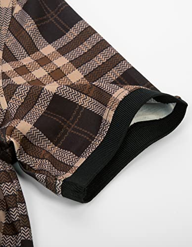 Mens Casual Plaid Golf Polo Shirts Dry Fit Golf Tee Shirts For Outdoor #TOP3