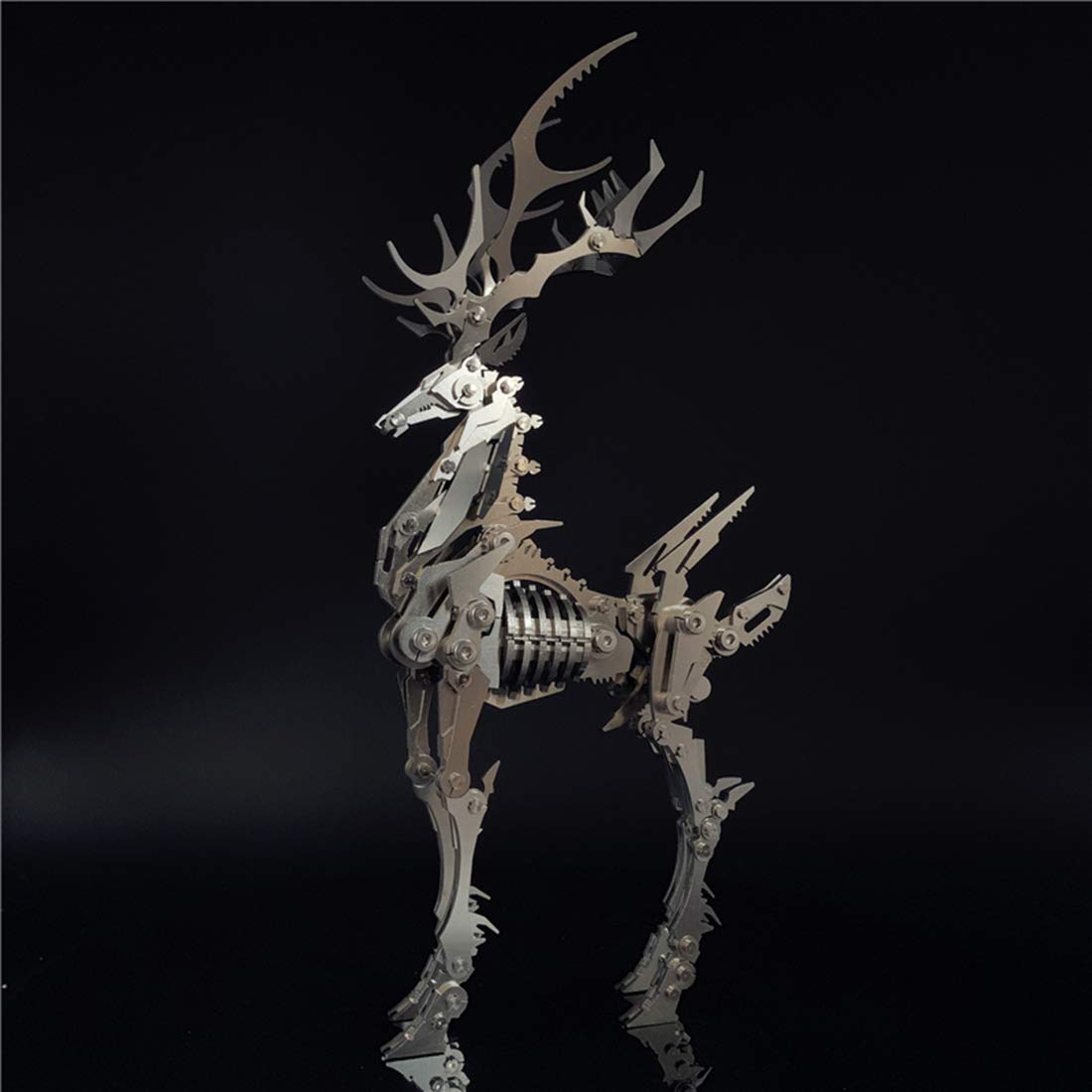 Zestaw 3D Metal Puzzle Big Dream Elk Model, Stalowe 3D Metal Puzzle Miniaturowe zestawy modeli wystroju wnętrz, 3D Łamigłówki Łamigłówki Metalowe ozdoby stali nierdzewnej dorosłych