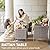 Devoko 3 Pieces Patio Furniture Sets Clearance PE Rattan Wicker Chairs with Table Outdoor Garden Porch Furniture Sets (Light Grey)