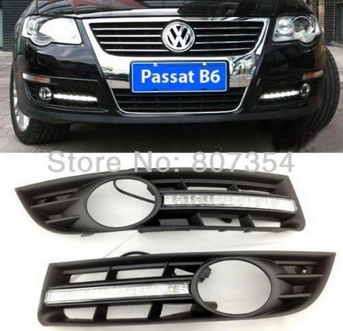 2PCS DRL Fog Lamp LED Daytime Running Light Turn Signal Cover Kit Fit For VW/Volkswagen Passat B6 2006 2007 2008 2009