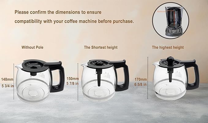 Carafe for Black and Decker 12-CUP Coffee Maker, - Image 3