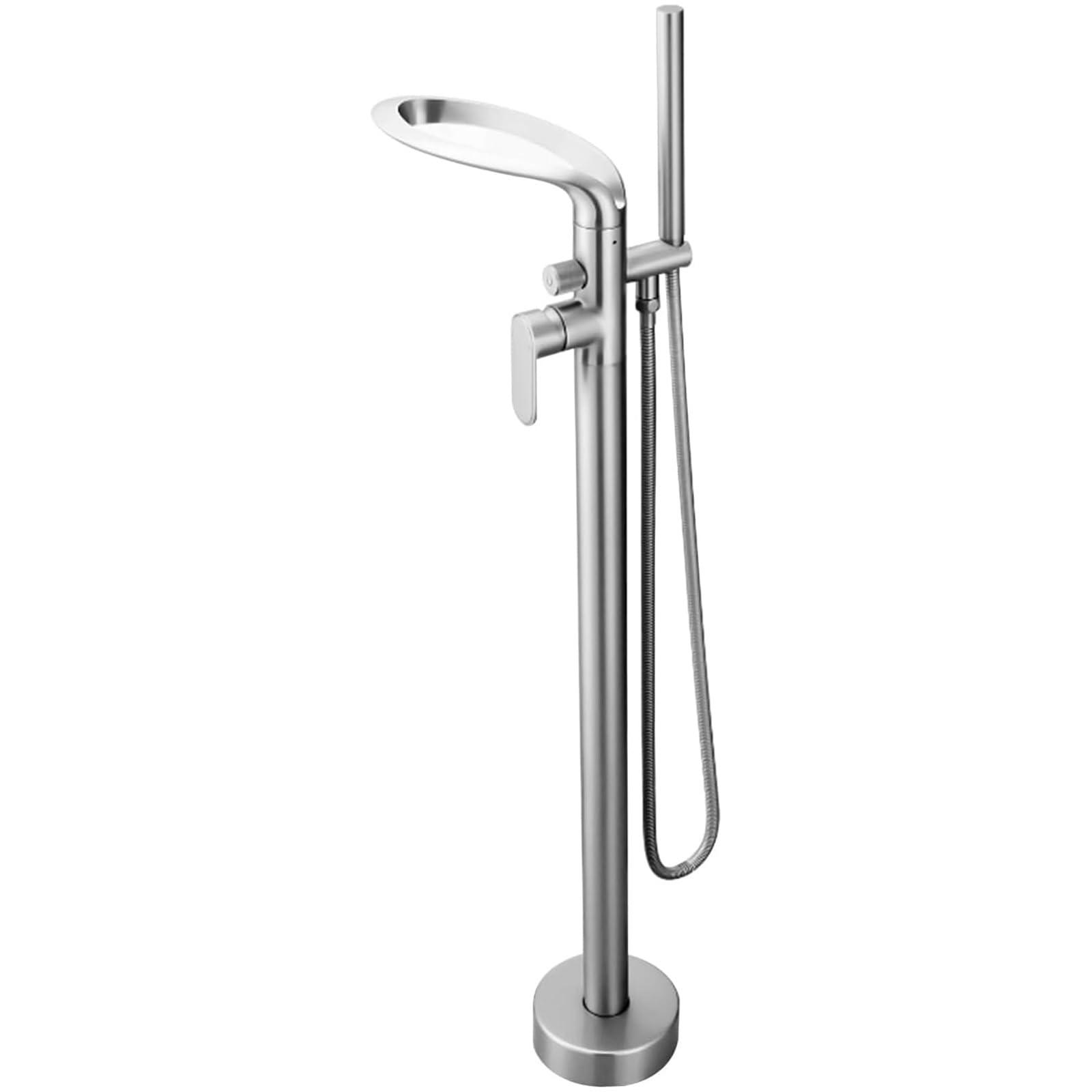 Robinet de baignoire cascade autoportant mitigeur monocommande noir pour salle de bain design