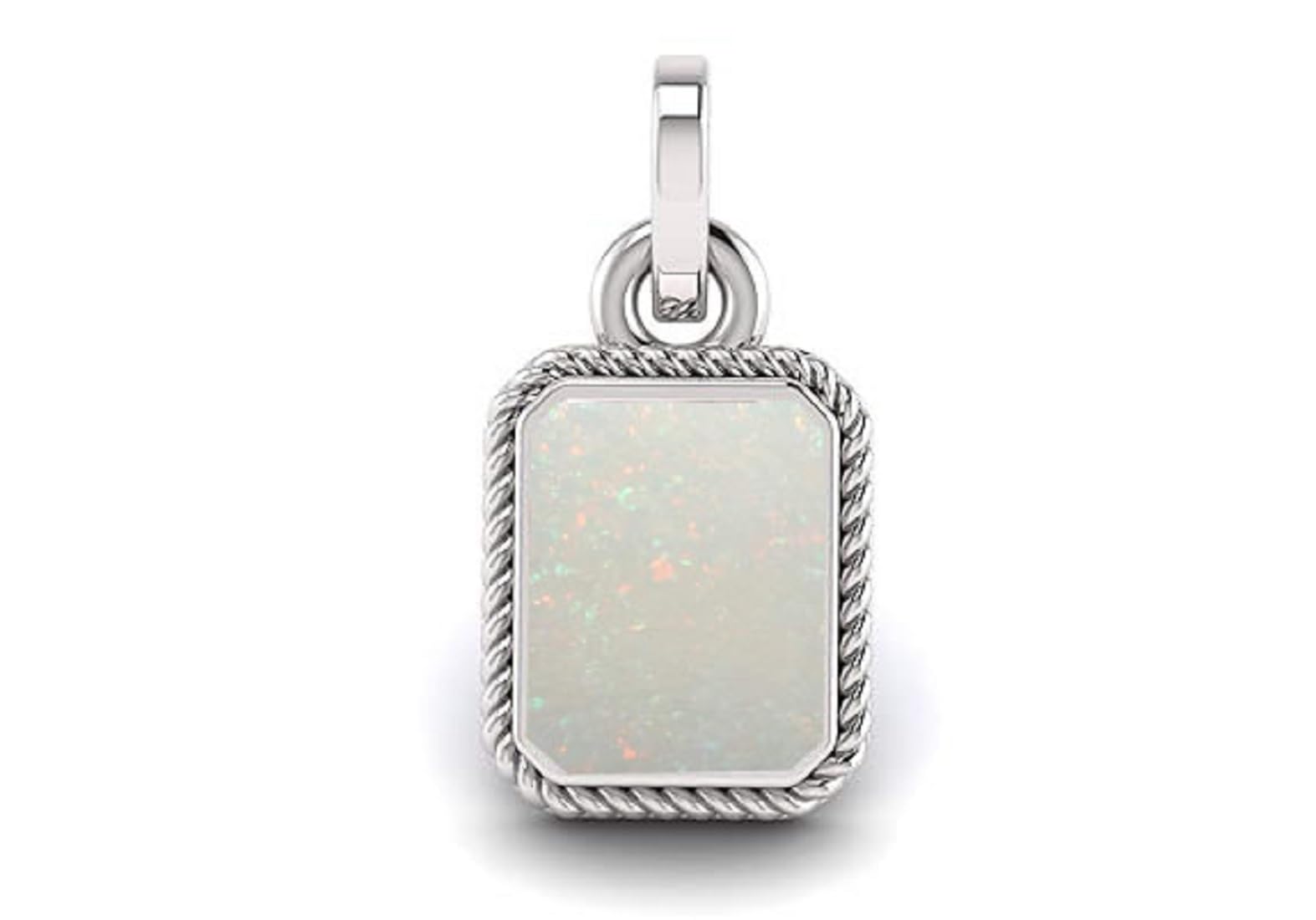 11.25 Ratti 10.00 Carat Natural AA Opal Silver Plated Pendant Certified Natural Australian Opal Stone Silver Plated Pendant for Men and Women by Lab Certifie